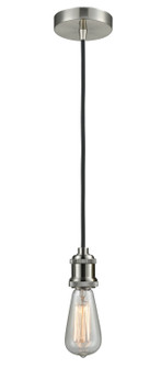 Edison One Light Mini Pendant in Satin Nickel (405|100SN-10BK-1SN)