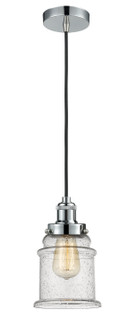 Edison One Light Mini Pendant in Polished Chrome (405|100PC-10BK-1H-PC-G184)