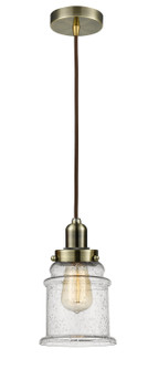 Whitney One Light Mini Pendant in Antique Brass (405|100AB-10BR-0H-AB-G184)