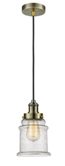 Edison One Light Mini Pendant in Antique Brass (405|100AB-10BK-1H-AB-G184)