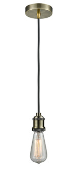 Edison One Light Mini Pendant in Antique Brass (405|100AB-10BK-1AB)