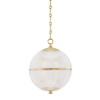 Sphere No. 3 One Light Pendant in Aged Brass (70|MDS800-AGB)
