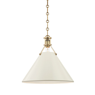Painted No. 2 One Light Pendant in Aged Brass (70|MDS352-AGB/OW)