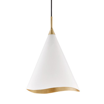 Martini One Light Pendant in Gold Leaf/Soft Off White Combo (70|9613-GL/WHT)