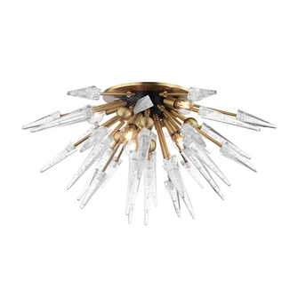 Sparta Six Light Semi Flush Mount in Aged Brass (70|9028-AGB)