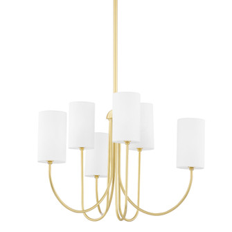 Harlem Six Light Chandelier in Aged Brass (70|6828-AGB)