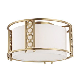 Infinity Three Light Flush Mount in Aged Brass (70|6710-AGB)