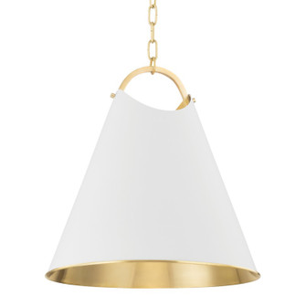 Burnbay One Light Pendant in Aged Brass (70|6218-AGB/SWH)