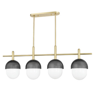 Nyack Four Light Island Pendant in Aged Brass/Black (70|6152-AGB/BK)