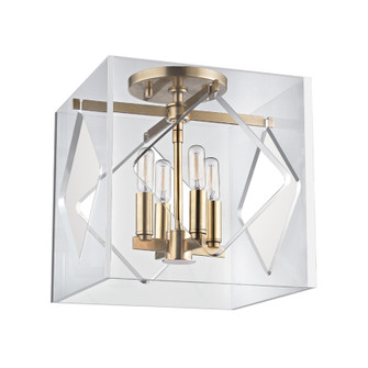 Travis Four Light Flush Mount in Aged Brass (70|5912F-AGB)