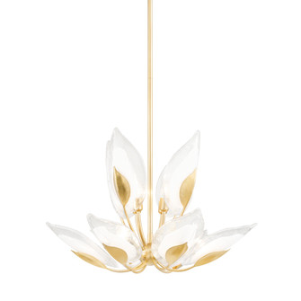 Blossom Ten Light Chandelier in Gold Leaf (70|4829-GL)