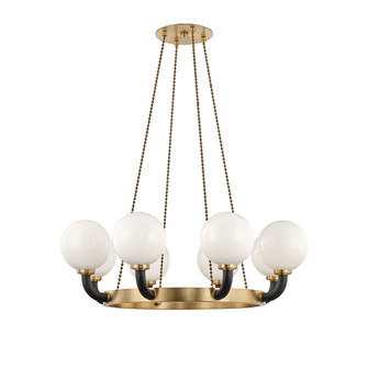 Werner Eight Light Chandelier in Aged Brass (70|3646-AGB/BK)