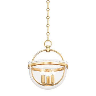 Malloy Three Light Lantern in Vintage Gold Leaf (70|3315-VGL)