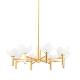 Dawson Eight Light Chandelier in Gold Leaf/White Plaster (70|3034-GL/WP) Dawson Eight Light Chandelier in Gold Leaf/White Plaster (70|3034-GL/WP)