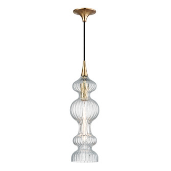 Pomfret One Light Pendant in Aged Brass (70|1600-AGB-CL)