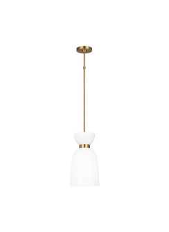 Londyn One Light Pendant in Burnished Brass with Milk White Glass (454|KSP1031BBSMG)
