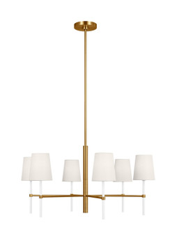 Monroe Six Light Chandelier in Burnished Brass (454|KSC1086BBSGW)