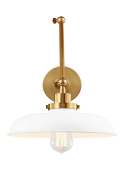 Wellfleet One Light Wall Sconce in Matte White and Burnished Brass (454|CW1171MWTBBS)