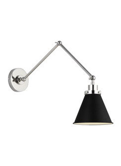 Wellfleet One Light Wall Sconce in Midnight Black and Polished Nickel (454|CW1151MBKPN)