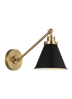 Wellfleet One Light Wall Sconce in Midnight Black and Burnished Brass (454|CW1121MBKBBS)