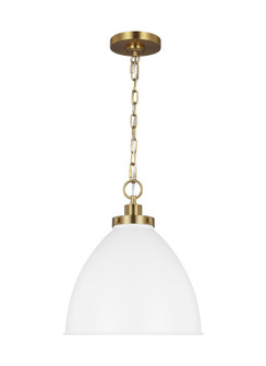 Wellfleet One Light Pendant in Matte White and Burnished Brass (454|CP1291MWTBBS)