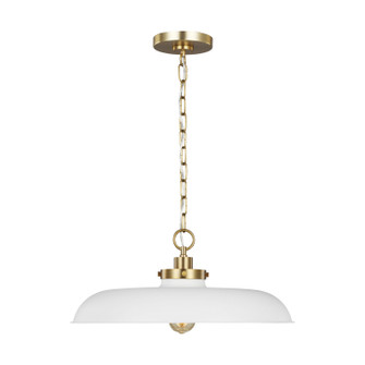 Wellfleet One Light Pendant in Matte White and Burnished Brass (454|CP1231MWTBBS)