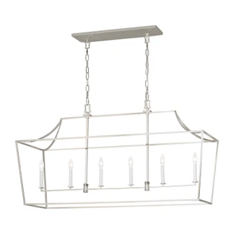 Southold Six Light Linear Lantern in Polished Nickel (454|CC1036PN)