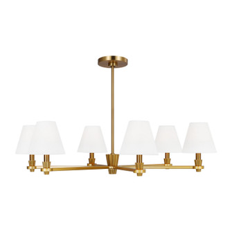 Paisley Six Light Chandelier in Burnished Brass (454|AC1126BBS)