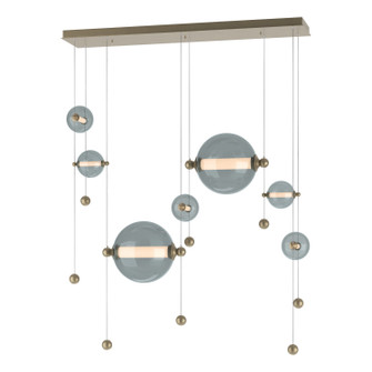 Abacus Abacus 7-Light Double Linear LED Pendant in Soft Gold (39|139054-LED-STND-84-YL0694)