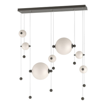 Abacus Abacus 7-Light Double Linear LED Pendant in Dark Smoke (39|139054-LED-STND-07-GG0694)