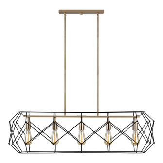 Zarra Five Light Linear Chandelier in Satin Brass (454|6634105-848)