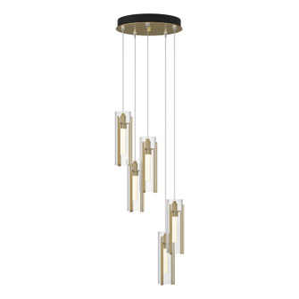 Exos Glass Exos Glass 5-Light Pendant in Modern Brass (39|131124-SKT-STND-86-ZM0065)