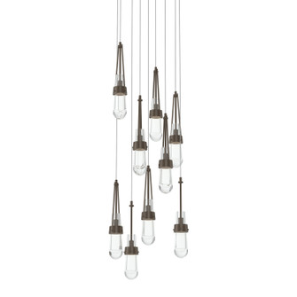 Link Link 9-Light Clear Glass Pendant in Bronze (39|131108-SKT-LONG-05-ZM0434)
