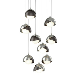 Brooklyn Brooklyn 9-Light Double Shade Pendant in Sterling (39|131105-SKT-LONG-85-14-GG0711)