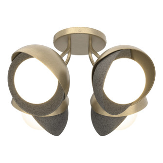 Brooklyn Brooklyn 4-Light Double Shade Semi-Flush in Soft Gold (39|121376-SKT-84-20-GG0711)