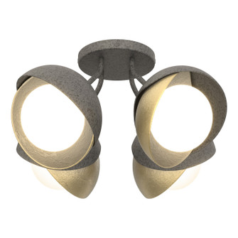 Brooklyn Brooklyn 4-Light Double Shade Semi-Flush in Natural Iron (39|121376-SKT-20-86-GG0711)