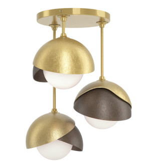 Brooklyn Brooklyn 3-Light Double Shade Semi-Flush in Modern Brass (39|121374-SKT-86-05-GG0711)