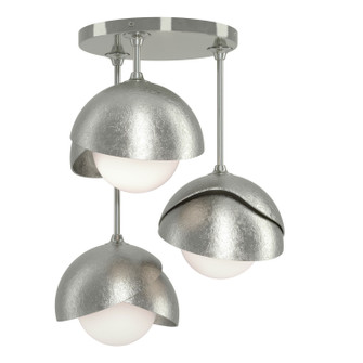 Brooklyn Brooklyn 3-Light Double Shade Semi-Flush in Sterling (39|121374-SKT-85-85-GG0711)