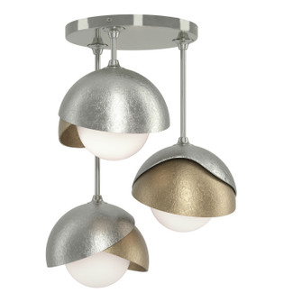 Brooklyn Brooklyn 3-Light Double Shade Semi-Flush in Sterling (39|121374-SKT-85-84-GG0711)