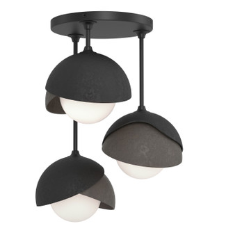 Brooklyn Three Light Semi-Flush Mount in Black (39|121374-SKT-10-07-GG0711)
