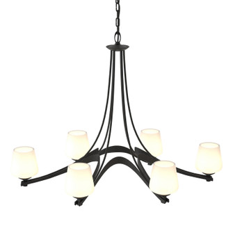 Ribbon Six Light Chandelier in Black (39|104106-SKT-10-GG0236)