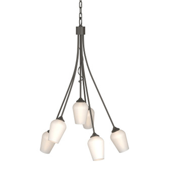 Flora Six Light Chandelier in Dark Smoke (39|103043-SKT-07-GG0303)
