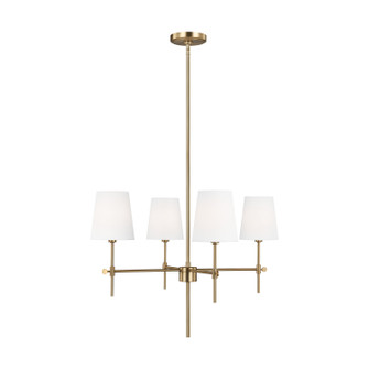 Baker Four Light Chandelier in Satin Brass (454|3187204-848)