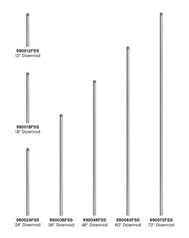 12'' Downrod Downrod in Satin Steel (13|990012FSS)