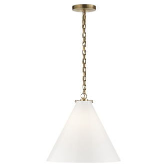 Katie Conical One Light Pendant in Hand-Rubbed Antique Brass (268|TOB 5226HAB/G6-WG)