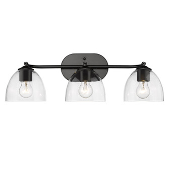 Roxie Three Light Bath Vanity in Matte Black (62|6958-BA3 BLK-BLK-CLR)