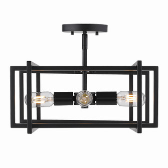 Tribeca Four Light Semi-Flush Mount in Matte Black (62|6070-SF BLK-BLK)