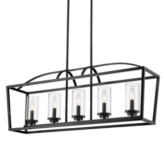 Mercer Five Light Linear Pendant in Matte Black (62|4309-LP BLK-BLK-CLR)
