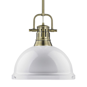 Duncan One Light Pendant in Aged Brass (62|3604-L AB-WH)