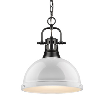 Duncan One Light Pendant in Matte Black (62|3602-L BLK-WH)